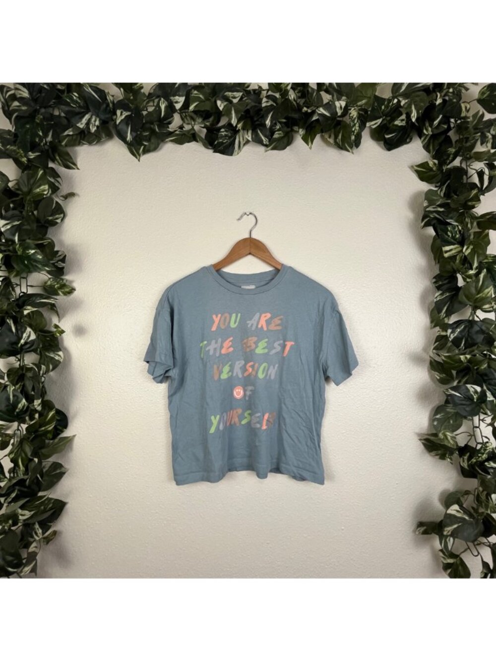 Modish Rebel Graphic Talking Short Sleeve Shirt Blue Women’s Size S